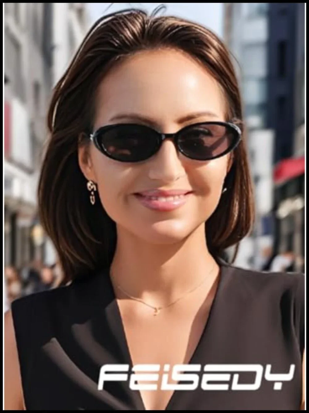 Retro Oval Cateye Sunglasses Small Frame UV400 Protection